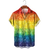 Harajuku Summer New 3D Printing Hentai Styles Shirts Color Rainbows Graphic Short Men Fashion Cool C