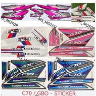 HONDA C70 GBO BODY COVER STICKER STRIPE COVER SET LAMPU PETAK BLUE RED BLACK
