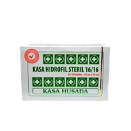 KASA HUSADA Kasa Steril 16 x 16 isi 16 pcs Kasa hidrofil steril  kemasan Box Untuk Menutup Luka Terb