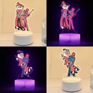 3D LED Night Light Hazbin Hotel Anime Alastor Vox Vees Bedroom Decoration 16 Colors Character Model 