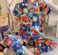 New Sleepwear Shortsleeve Pajama Set PolyCotton Korean Sleepwear (JL