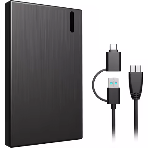 1TB Portable External Hard Drive - USB 3.0 & Type-C for PC, Laptop, PS4, PS5 - Backup, Photos, Movie