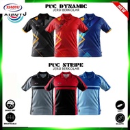 New Arrival PUC DYNAMIC &amp; PUC STRIPE | Black, Red &amp; Blue | Jersi Berkolar | Baju coach bola Sepak | Collar |