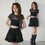 Áo Lưới Xuyên Thấu In Kim Tuyến Bling Lấp Lánh Sheer Madmind - Màu Đen