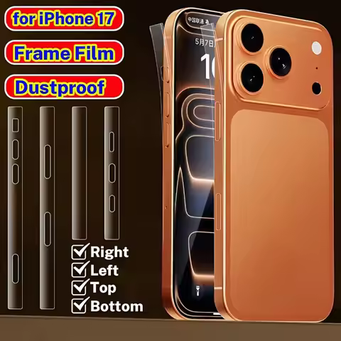 1-3Sets Frame Hydrogel Film Side Protector Dust Net Skin for Apple iPhone 17 Pro Max Border Sticker 
