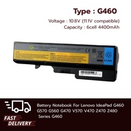 แบตเตอรี่ Lenovo IdeaPad G460 G465 G470 G475 G560 G565 G570 G575 G770 Z460 V370 V470 V570 L09M6Y02 L