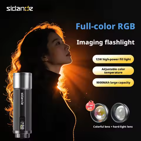 SIDANDE 12W Flashlight PRO RGB Fluorescent Light Built-in 9000mAh Battery 3500K-7000k Endurance 150 