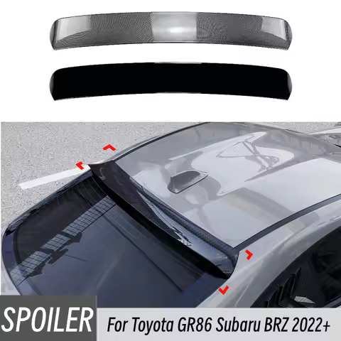 For Toyota GR86 Subaru BRZ 2022+ Carbon Black Car Rear Window Roof Spoiler Wings Bodykit Black Carbo