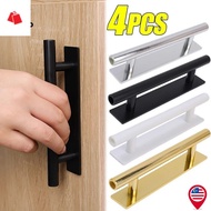 BK-4Pcs Punch-Free Furniture Door Handles - Plastic Traceless Cabinets Drawers Knobs Wardrobe Refrig
