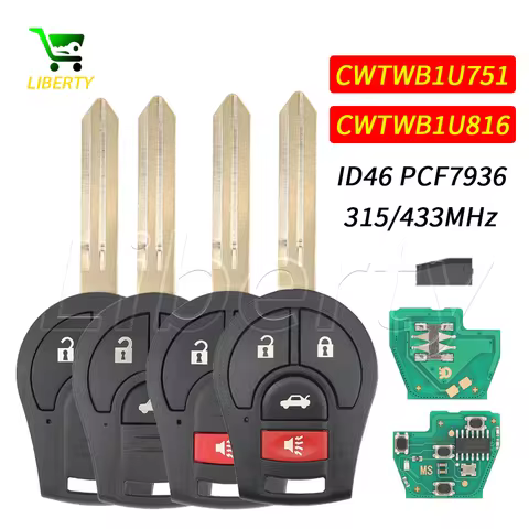 Liberty CWTWB1U751 / 761 ID46Chip 315/433MHz Car Remote Key H0561-C993A For Nissan X-Trail Versa Mic