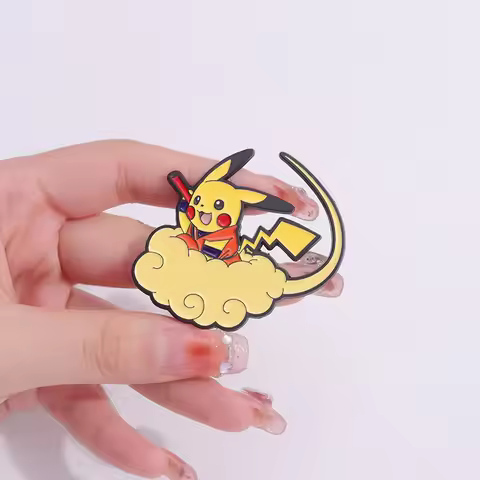 Pokemo Somersault Cloud Pikachu Enamel Pin Brooch for Clothes Fashion Lapel Pins Badges on Backpack 