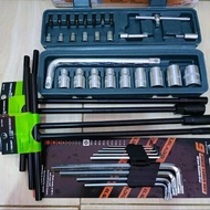 PACKAGE 3 SETS!!! Wrench / Shock / Socket 27 Pcs + TEKIRO T-Wrench 8-10-12-14 mm + L-Wrench Set 9 Pc