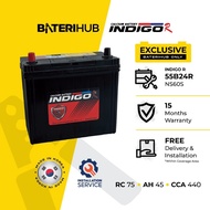 [Installation Provided] 55B24R Indigo Racing | Car Battery Saga BLM FLX Wira Iriz Avanza Vios NS60S NS60 BateriHub