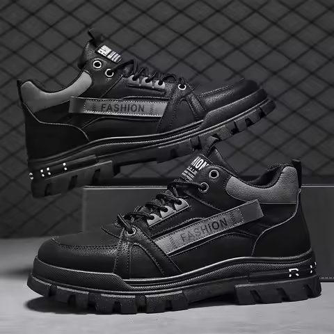 Men's boots four seasons new soft sole anti-slip comfortable outdoor casual work boots fashion Joker