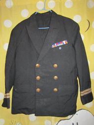 眷村-50-60年海軍軍官黑軋別丁外套上尉階-5000元--201504189264