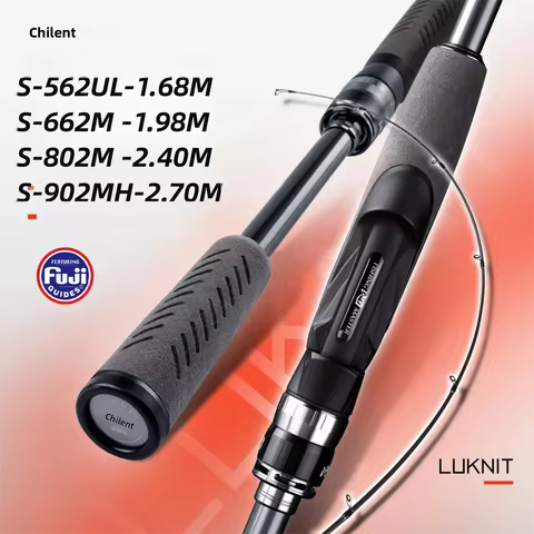CHILENT LUKNIT Long-Casting Fishing Rod 1.68-2.7m,UL-MH Ultra Light Carbon Reel Seat FUJI Guide Spin