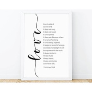 Love is Patient, 1 Corinthians 13:4-8, Christian Wall Art  Poster Prints  Christian Quotes Canvas Pa