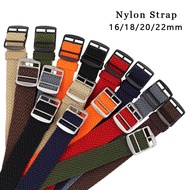 ETXNylon Strap Woven Watchband High Qualities For Perlon Band Replacement Watch Band Black Silver Buckle 16mm 18mm 20mm 22mm