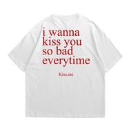 Cocoliey Premium Polyester 24s DTF Printing Men's and Women's T-Shirt - Street Wear Kiss You T-Shirt