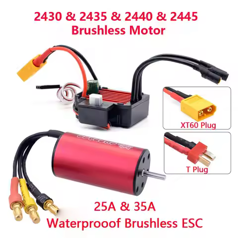 SURPASS HOBBY KK 2430 2435 2440 2445 Brushless Motor 25A 35A ESC for Traxxas HSP Wltoys 1/16 1/18 RC