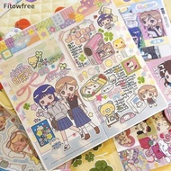 Fitow 1 Sheet Korean Kawaii Y2k Decals Cute Sweet Cool Japanese Shibuya Girl Sticker Hand Account Di