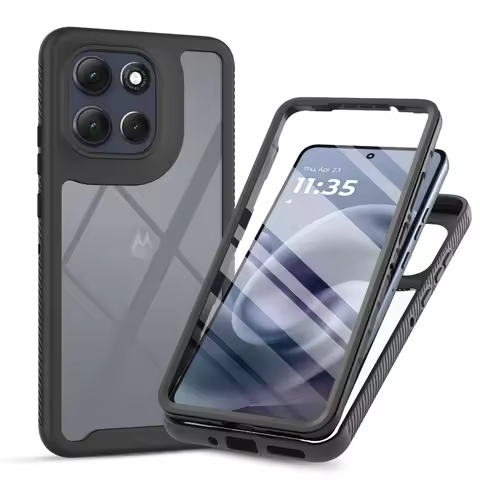 Moto G86 5G Shockproof Clear Case Built in Screen Protector Full Body Rugged Defender Cover for Moto