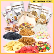 Jonsanty Assorted Flavor Hamster Treats Small Animal Snack Mealworm Veggie Fruit Tofu cheese sunflow