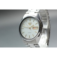 Exc+5* SEIKO 5 7S26-0480 Day Date White Dial Automatic Men's Watch From JAPAN