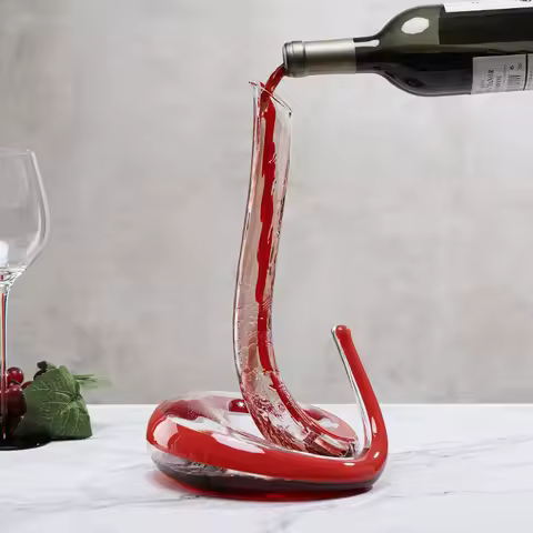 Handmade Blown Snake-shaped Glass Decanter Wine Separator Barware Household Wine Dispenser 1000ml Se