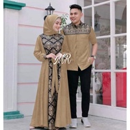 Gamis Batik Kombinasi Polos Terbaru 2022 Modern Couple Baju Muslim