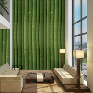 PVC Wallpaper Buluh Bamboo Bedroom wall Sicker Papan Balak Waterproof KYK wallpanel