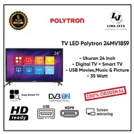 Polytron Led Tv 24Mv1859 Digital + Smart Tv Led 24 Inch