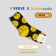 Verve - ถุงเท้า ข้อยาว kikiya สไตล์เกาหลี ข้อยาว สวย ดูดี แฟชั่น ถุงเท้าสเก็ตบอร์ด genuine free size