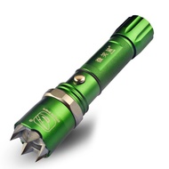 Smiling Shark ไฟฉายยุทธวิธีกลางแจ้งอลูมิเนียมอัลลอยด์ Retractable Attack Head ไฟฉาย LED 2200mAh ตั้ง