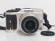 鏡頭故障機身功能正常  OLYMPUS E-PL2 數位相機 EPL2 白 + 14-42mm f3.5-5.6 不拆賣