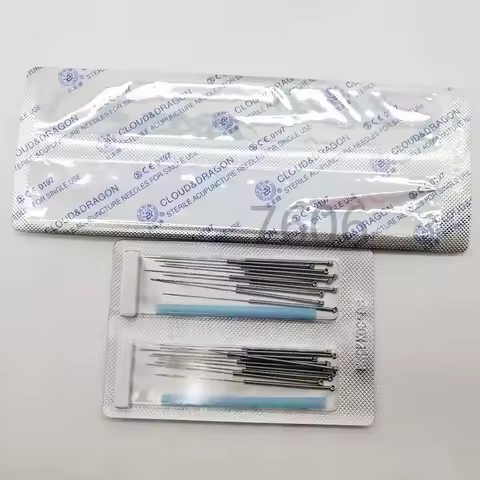 5 Boxes*200pcs/box Quality Stainless Steel Handle Cloud&dragon Sterile Acupuncture Needle with Tube 