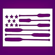Beach Oars Stars Boat Flag Stencil, Reusable Plastic, 8.5 x 11 Inches, Ideal for Painting Projects