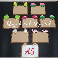 Set of 20 A5 felt-lined cardboard product display frames, certificate frames, preschool product deco