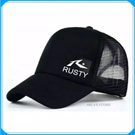 RUSTY LOGO SURFING TRUCKER HAT
