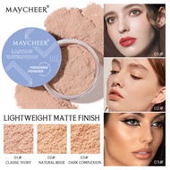 Jualan Panas MAYCHEER Loose Powder Tetapan Tahan Lama Kalis Air Kalis Peluh Fokus Lembut Matte Conce