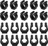 MGGi 20Pcs Wall Mounted Fishing Pole Rod Holder Clips Rubber,Billiards Snooker Cue Locating Clip Holder Regular Fishing Rod Storage Clips Black for Pool Cue Racks or Fishing Rod Storage Rack - Black