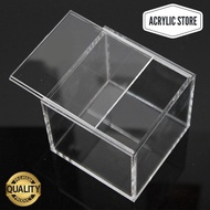 Acrylic box 12x12x12cm sliding lid CSTM