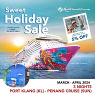 [Resorts World Cruises] [Seniors Promotion] 3 Nights Port Klang [KL] - Penang Cruise (Sun) on Genting Dream ~ Mar - Apr 2024 [Sweet Holidays Sale]