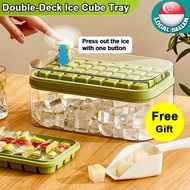 🇸🇬【SG stock】ice-making box Stackable Ice Cube Tray One click demolding ice-making box Ice tray mold DIY Ice Grid Ice Storage Box ice maker Kitchen Accessories ice-making box