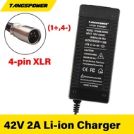 42V 2A Electric Bike Lithium Battery Charger For 36V Li-Ion Battery Pack E-Bike Charger With 4Pin XLR Socket Connector EU US AU