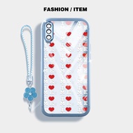 YBD Case For Samsung Galaxy A50 A50S A30S A307 A03S A02S M02S A025 A307 INS Red Heart-shaped Clear P