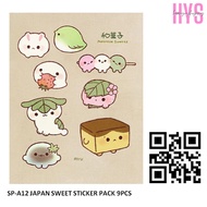 HEARYOUSHOP 9PCS CUTE JAPAN SWEET STICKER PACK SP-A12 DIY DECORATION CRAFT SEAL LABEL STATIONERY