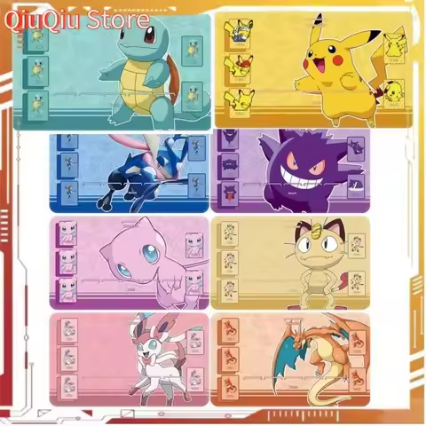 600*350*2MM PTCG Card Mat Mew Pikachu Pocket Monster Battle Single Card PlayMat TCG Game Mat Board M