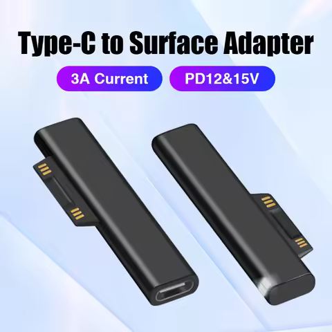 Surface Connector to USB-C Charging Adapter 15V 3A Type C Female to Surface Male for Microsoft Pro7/