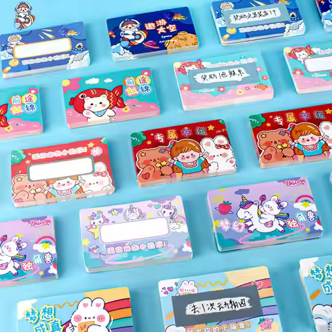 20Pcs Cartoon Cute Scratch Cards Creative DIY Lucky Scratch Student Reward Self-made Handwritten Lot